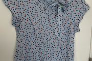 [clothes for adults] Stunning polka dot top with a bow, size M/10