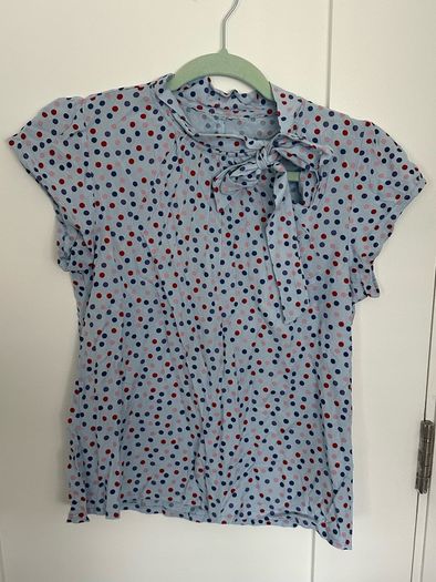 [clothes for adults] Stunning polka dot top with a bow, size M/10