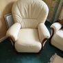 White Leather 3 Seater + 2 Single Seaters Image 3