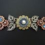 Art Deco Vintage Style Flower Leaf Statement Bracelet Image 3