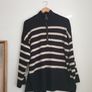 Object.  Zip Striped Knitted Jumper Size Medium Image 5