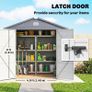 4 x 3ft Plastic Garden Storage Shed - Foundation Kit Included, Polypropylene Outdoor Storage Tool House with Ventilation Slots and Lockable Door, Grey Image 4