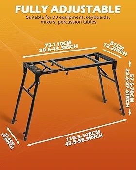 Collapsible Piano Keyboard Stand Adjustable and Portable Heavy Duty Music Stand - Fits 54/61/88 Key Electric Digital Pianos - Sturdy Musical Keyboard Table