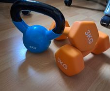 4KG Kettlebell + Pair of 3KG Dumbbells  Weights Set