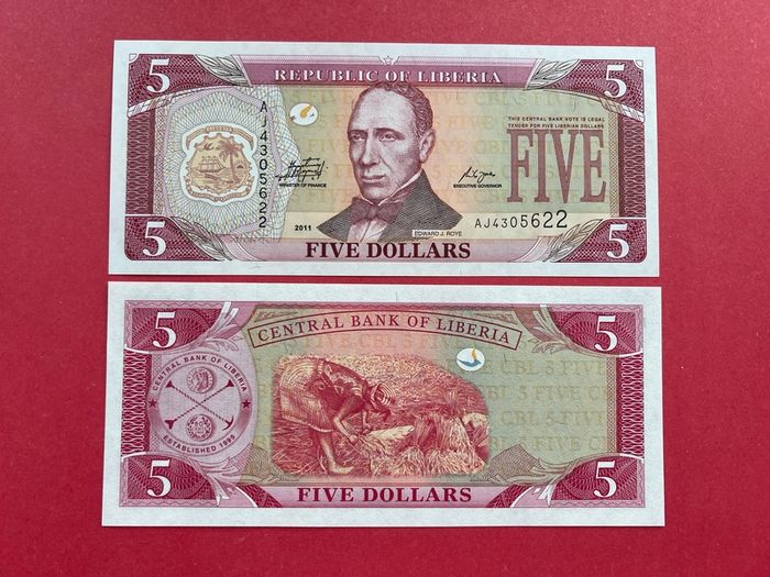 Liberia. 5 Dollars. 2011  ( uncirculated )