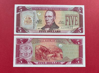 Liberia. 5 Dollars. 2011  ( uncirculated )