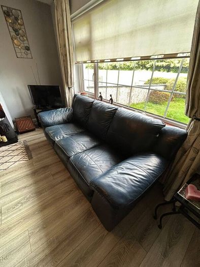 3 seater leather couch and chair