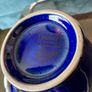 Denby Harlequin Jester Pitcher Cobalt Blue and Claret Stoneware Jug Posy Vase Image 9