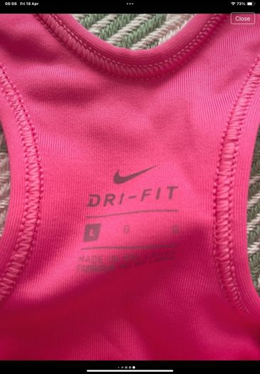 nike top swoosh bra top large