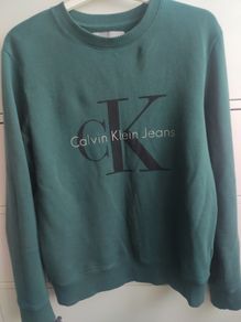 Calvin Klein Jeans Monogram Sweatshirt / Jumper Green Size S