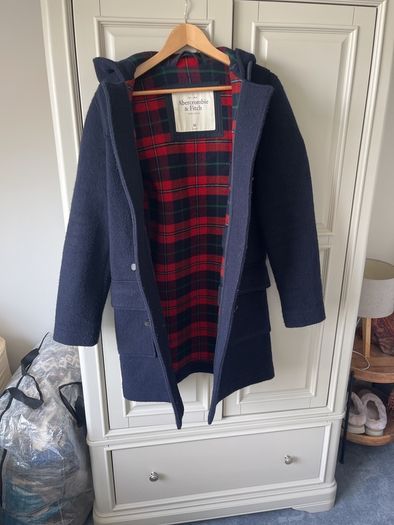 Abercrombie & Fitch Men's Navy Duffle Coat Size Medium