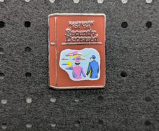 Book of the rwcently deceased enamel pin