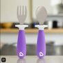 Munchkin Raise Toddler Fork and Spoon Set  12+ Months BPA Free Purple Image 6