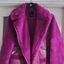 RIVER ISLAND fuschia faux leather and fur biker jacket Sz 14UK - Rrp 125 (New) Image 3