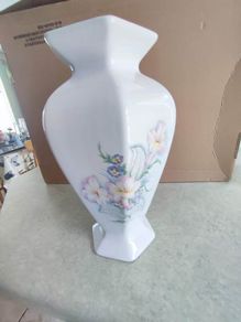 Vintage ELPEC Floral Vase Porcelain Ceramic 24cm Tall