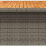 Adjustable Table Top, Coffee / Dining table  Coffee Table with Steel Frame, Dining Table Garden Furniture, Black Poly Rattan Acacia Wood Image 3