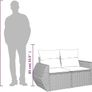 Garden Sofa 2 Seater With Storage Poly Rattan Patio Sofa With Cushions Outdoor Furniture Image 2