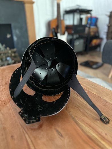 Metal medieval viking helmet