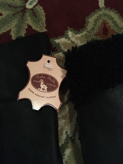 Luka Pelli Leather Gloves with natural fur, size- 7