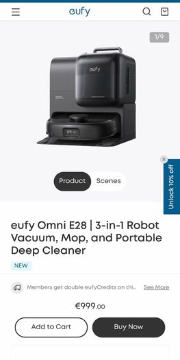 Eufy Omni e28 3 in 1  robot vacuum, mop and portable deep  cleaner