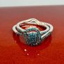 Diamond Stunning Blue Diamond Halo Ring Set (0.33 Ct) Image 7