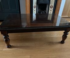 Solid Wooden Coffee Table with Glass Top Elegant & Sturdy