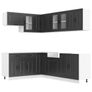 11 Piece Kitchen Cabinet Set Black Image 3