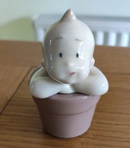 Vintage Collectable Lladro Nao Baby in Flower Pot