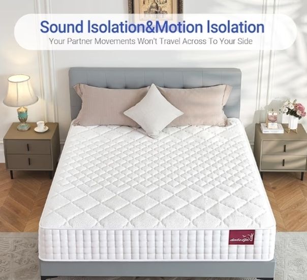 Memory Foam & Pocket Sprung 9 Zone Orthopedic Support, Breathable Cover, Motion Isolation,Medium Firm,Edge Support 135x190x24cm
