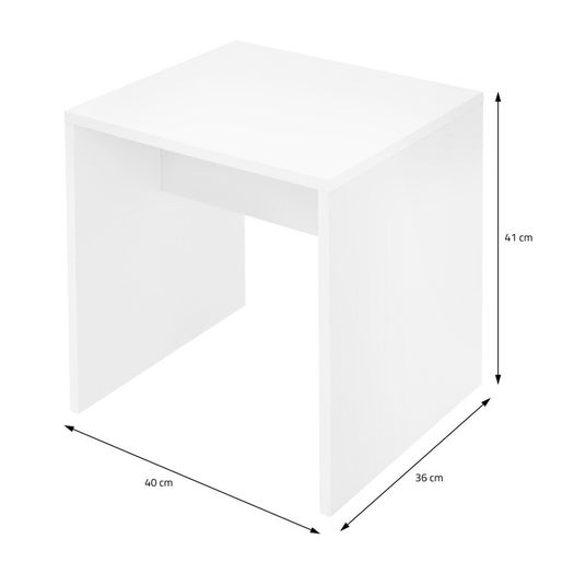 Dressing table with mirror 80x40x140 cm White incl. stool