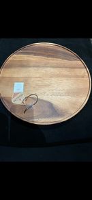 Acacia wooden cheese plater serving tray plate rotary