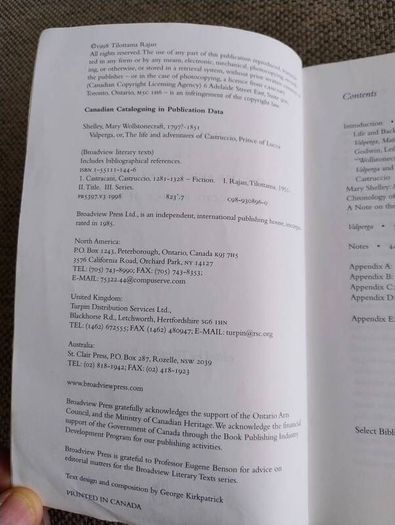 Valperga by Mary Shelley edited by Tilottama Rajan 1998 in good overall condition with some underlining and notes on some pages see photos FREE STANDARD POSTAGE INCLUDED