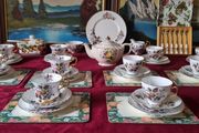 47 Piece Royal Imperial Bone China Tea Set With Mixed Fruit Garden Collection For 10 Person Setting