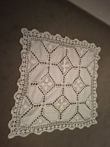 Vintage White Small Table Cloth 75cm x 75cm
