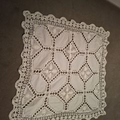 Vintage White Small Table Cloth 75cm x 75cm