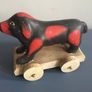 vintage wooden dog on wheels Image 5
