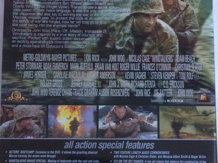 Windtalkers (John Woo Film) [2002] Nicolas Cage, Adam Beach, Peter Stormare, Noah Emmerich, Mark Ruffalo & Christian Slater [Movie DVD]