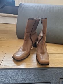 Women's ankle boots brown leather,  size 38