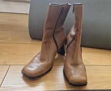 Women's ankle boots brown leather,  size 38