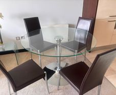 Glass t top table & Chairs