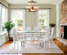 Extendable Glass Dining Table Set for 6