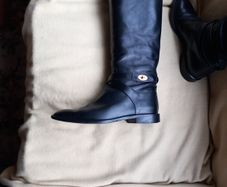 Mulberry Black All Leather Knee High Boots S.40  (7) UK