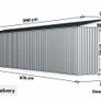 XXXL Large Grey Metal Garden Shed 8 x 32 ft Galvanised Steel Image 2