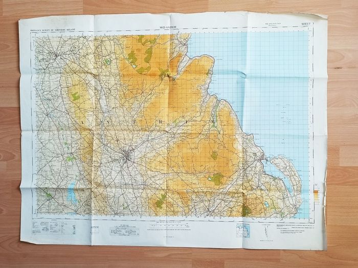 Vintage Ordnance Survey maps of Northern Ireland set of 9 maps