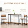Steel Frame MDF 2-Seater Bar Stool and Table Set Wood Tone (FREE POSTAGE) Image 4