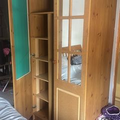 Selling 2 door wardrobe with shelves and hanging space