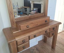 oak dressing table with detachable mirror (danube)