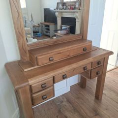 oak dressing table with detachable mirror (danube)