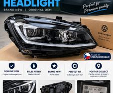 Brand New Genuine Volkswagen Golf Mk7 Headlight (Passenger Side)