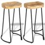 Bar Stools 2 pcs Solid Mango Wood Image 5